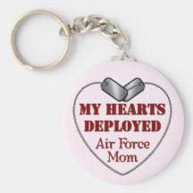 Air Force Mom, My Hearts Deployed Keychain