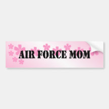 Air Force Mom Pale Pink Hibiscus Bumper Sticker