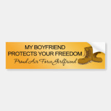 (Air Force) My Boyfriend Protects Your Freedom Bumper Stickers