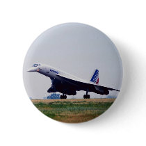 Air France Concorde, Sacramento Airport, Californi Pinback Button