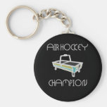air hockey champ Black Keychain