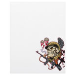 Airborne Marine Corps Parachute Skull by Al Rio Custom Letterhead