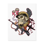 Airborne Marine Corps Parachute Skull by Al Rio Postcards