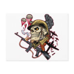 Airborne Marine Corps Parachute Skull by Al Rio Post Card