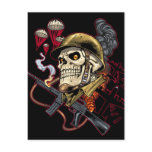Airborne Marine Corps Parachute Skull by Al Rio Post Card