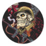 Airborne Marine Corps Parachute Skull by Al Rio Stickers