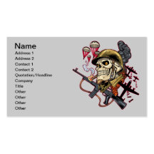 Airborne or Marine Paratrooper Skull with Helmet Business Card
