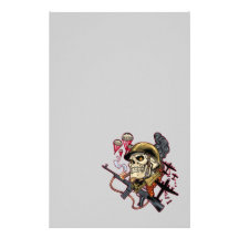 Airborne or Marine Paratrooper Skull with Helmet Customized Stationery
