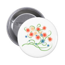 Airbrush and Painting Style Blooms Pinback Button