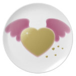 Airbrushed Heart Wings Plates