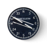 Aircraft Flight Course Selector Instrument Gauge Pinback Button