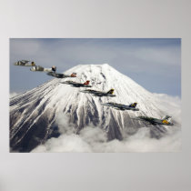 Aircraft Over Mt. Fuji, Japan Posters