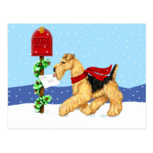 Airedale Christmas Dale Mail Post Cards