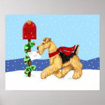 Airedale Christmas Dale Mail Poster