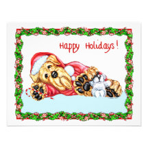 Airedale Terrier Christmas Waiting for Santa Personalized Invitation
