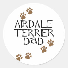 Airedale Terrier Dad Round Stickers