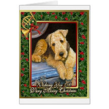 Airedale Terrier Dog Blank Christmas Card