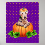 Airedale Terrier Halloween Dale-O-Lantern posters