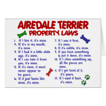 AIREDALE TERRIER Property Laws 2 Greeting Card