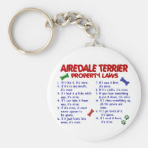 AIREDALE TERRIER Property Laws 2 Keychains