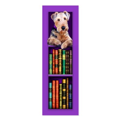 Airedale Terrier Purple Bookmark Business Card Template by TeacherTools
