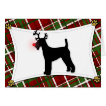 Airedale Terrier Reindeer Christmas Card