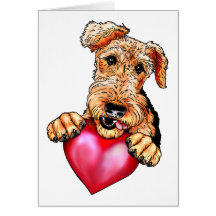 Airedale Terrier tient mon coeur aucun texte Carte