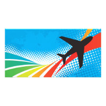 Airline Vacation Travel Abstract Halftone Photo Card