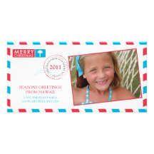 Airmail Holiday Greeting Card Photo Cards