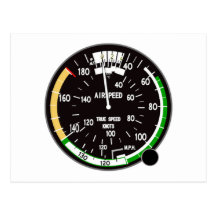 Airplane Airspeed Indicator Post Card