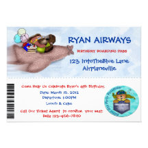 Airplane Birthday Party Invitation