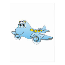Airplane Cartoon Postcard