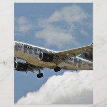 Airplane coming out of clouds and roar through sky custom flyer