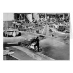 Airplane Factory: 1940 Greeting Card
