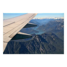 Airplane Flying Over the Rocky Mountains Photographic Print