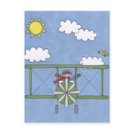 Airplane in the clouds post cards