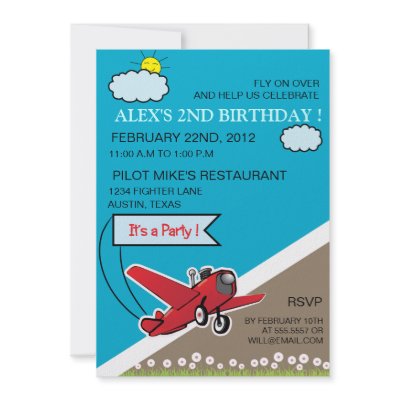 Airplane Landing - kids birthday invitation-6 by kidspartycards