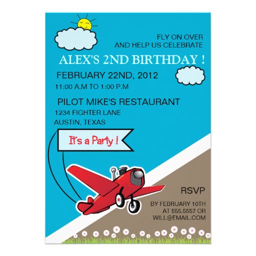 Airplane Landing - kids birthday invitation-6