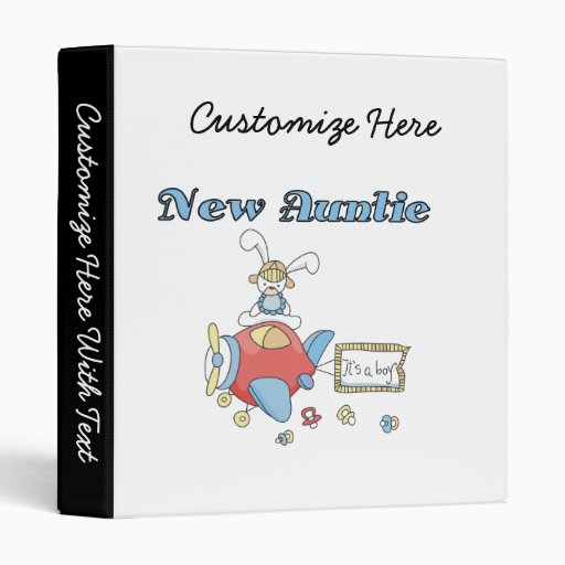Airplane New Aunt of Boy T-shirts and Gifts Vinyl Binders