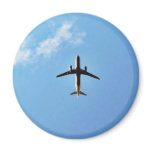 Airplane On Sky Refrigerator Magnets