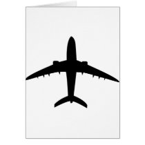 airplane plane aircraft icon greeting card