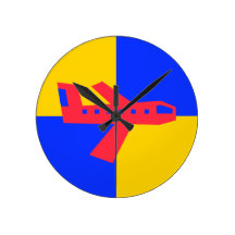 Airplane Round Wallclocks