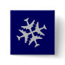 Airplane Snowflake Pinback Buttons