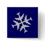 Airplane Snowflake buttons