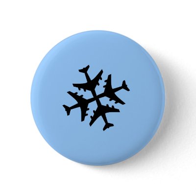 Airplane Snowflake Buttons by cloudbunnys