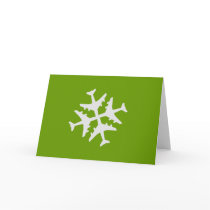 Airplane Snowflake Greeting Card