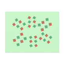 Airplane Snowflake Christmas Postcard