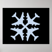 Airplane Snowflake Poster