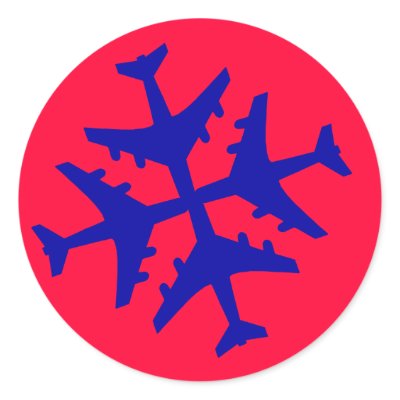 Airplane Snowflake Stickers by cloudbunnys