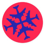 Airplane Snowflake stickers